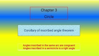 Corollary of Inscribed angle theorem [upl. by Atinuj472]