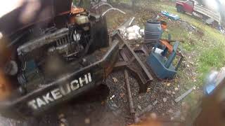 pressure washing a Takeuchi excavator [upl. by Klimesh580]