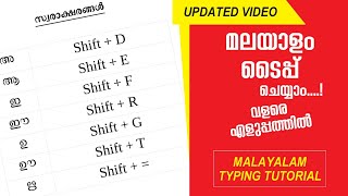 Easy Malayalam Typing Tutorial  Updated Video  Malayalam Key words  Typing Malayalam [upl. by Orgell]