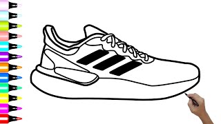 How to Draw Adidas Shoes 👟  Drawing Adidas Sneakers 👍 [upl. by Susanetta193]