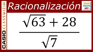 SIMPLIFICAR Y RACIONALIZAR UNA EXPRESIÓN NUMÉRICA con CASIO Classwiz fx991LA X [upl. by Thurber]