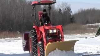 HLA Series 3000 Snow Blade Horst Welding Snow Plowing on Kubota L4400 Tractor [upl. by Oirotciv]