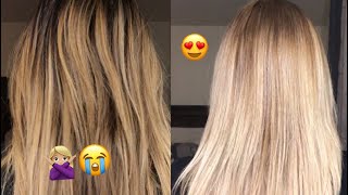 How to tone a blonde balayage with Wella T14 [upl. by Martsen506]