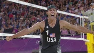 Mens Beach Volleyball Round of 16  RUS v USA  London 2012 Olympics [upl. by Hymie]