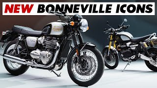 New 2025 Triumph Bonneville Icon Editions Announced T100 T120 Scramblers Bobber amp More [upl. by Zetes]