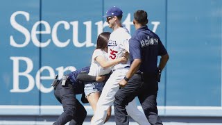 15YearOld Tackled After Hugging Cody Bellinger [upl. by Onairotciv]