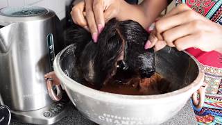 HOW TO TINT A LACE FRONTAL WITH BLACK TEA  FOR DARK SKIN Wig Series [upl. by Galateah]