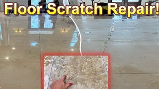 HOWTO Remove Scratches And Etching From Travertine Limestone And Marble Floors Back to new [upl. by Merril]