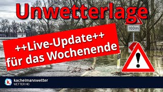 LiveUpdate zu unwetterartigem Dauerregen kräftigen Gewittern und Hochwasser [upl. by Dael]