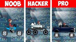 NOOB vs HACKER vs PRO in HIGHWAY in ARENA  Hill Climb Racing [upl. by Nnahoj]