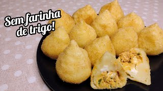 COXINHA COM MASSA DE BATATA SEM FARINHA DE TRIGO FÁCIL E DELICIOSA [upl. by Atirres]