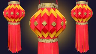 🏮 DIY PAPER LANTERNS AT HOME FOR THE DIWALI FESTIVAL 【 HANGING DECORATION】 [upl. by Cece84]