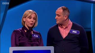 Clare Buckfield and John Pickard Jenny amp David 2Point4 Children on Pointless Celebrities in 2020 [upl. by Aushoj]