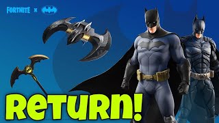 WHEN IS THE BATMAN PACK COMING BACK TO FORTNITE WHEN DOES BATMANS PAVK RETURN IN FORTNITE [upl. by Lleryt]