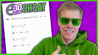 SHSAT 2024  Test B  Problem 65  IN 30 SECONDS OR LESS [upl. by Notsrik784]