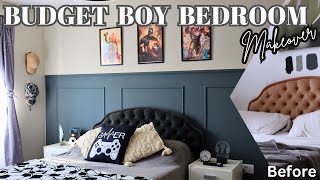 Budget DIY Teen Boy Bedroom Makeover IDEA  Surprising Transformation [upl. by Ardnued]