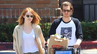 X17 EXCLUSIVE Emma Stone And Andrew Garfield Buying Groceries Back Together Censored [upl. by Carothers]