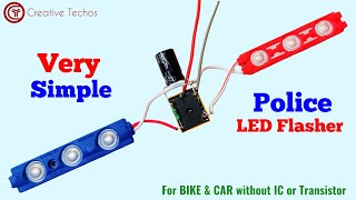 12v Police Light Flasher circuit  Without IC amp Transistor Using [upl. by Silrac]