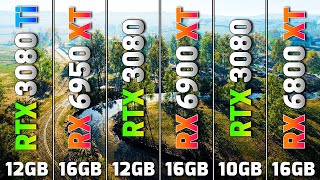 RTX 3080 Ti vs RX 6950 XT vs RTX 3080 12GB vs RX 6900 XT vs RTX 3080 10GB vs RX 6800 XT [upl. by Allain]