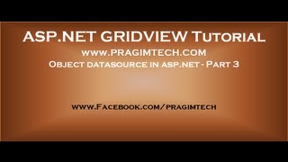 Object datasource in asp net Part 3 [upl. by Fremont]