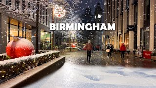 Autumn Snowfall in Birmingham 2024 🇬🇧❄️  4K Walking Tour [upl. by Anelrahs]