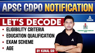 APSC New Notification 2023  APSC CDPO Eligibility Exam Pattern Syllabus Complete Details [upl. by Orelu817]