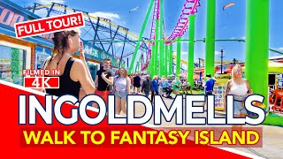 INGOLDMELLS  Walk from Ingoldmells Beach to Fantasy Island near Skegness England  4K Walk [upl. by Elinnet]