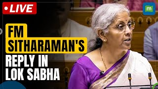 Finance Minister Nirmala Sitharaman replies on discussion on budget 202425 in Lok Sabha [upl. by Tonie]