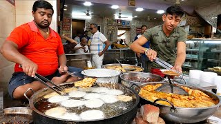 Indian Street Food  The BEST FRIED MILK PANCAKES Pushkar Rajasthan India [upl. by Esilenna]