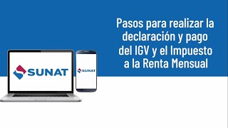 Declaración y pago del IGV Renta Mensual [upl. by Hailat670]