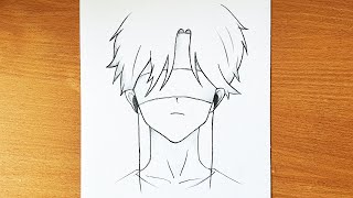 Easy Anime Drawing For Beginners  How To Draw Anime Boy Step By Step [upl. by Romney]