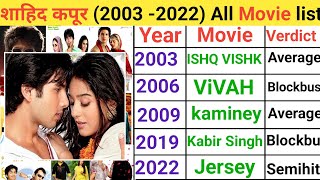 Shahid Kapoor movie list  Shahid Kapoor hit and flop movie list  Shahid Kapoor movies [upl. by Magnusson645]