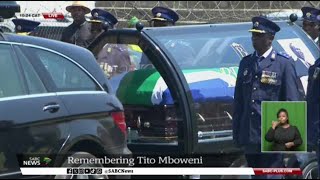 Tito Mboweni  Sombre mood engulfs Nkowankowa stadium as body of former SARB Governor arrives [upl. by Ut]