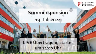 FH Kärnten Sommersponsion 2024 CUAS graduation ceremony 2024 1400 CEST [upl. by Dru]