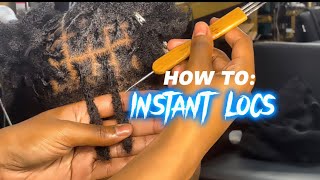 HOW TO INSTANT LOCS  using crotchet needle  interlock method DETAILED amp EASY [upl. by Sifan]