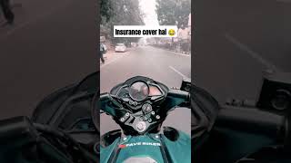 Insurance cover hai 😂 Viral video 📸 pulsar Ns 🚀 comedy mirchmurga podcast bikeblogger rider [upl. by Abbie61]