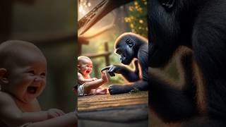 Gorilla tickling gorilla funny fun trending viralshorts ytshorts shorts short love amazing [upl. by Valente]