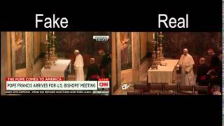 Pope Francis Table Cloth Magic Trick is Fake [upl. by Anahpets]