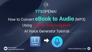 Convert EPUB ODF ODS AZW Ebooks to MP3  Audiobooks  with OpenAI TexttoSpeech [upl. by Asiruam]