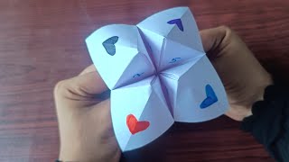 How to make paper fortune tellerDIY easy origami fortune tellerDIY paper gameNo glue paper carft [upl. by Godiva417]