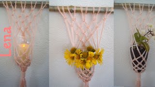 𝗠𝗮𝗰𝗿𝗮𝗺𝗲 with 𝗟𝗲𝗻𝗮 🕯️ Makramee Windlicht  Makramee Blumenampel 💐 Macrame candle or plant hanger DIY [upl. by Giacamo730]