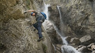 Via Ferrata Allmenalp  Adventure along great waterfalls [upl. by Adnoluy]