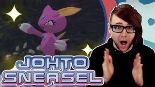 RARE STD SPAWN SHINY JOHTO SNEASEL SHINY REACTION Pokemon Legends Arceus [upl. by Atolrac119]