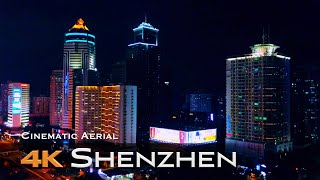 SHENZHEN by Night Drone 4K 深圳市 2022 🇨🇳 Sunjin Guangdong  CHINA 中国 [upl. by Neb582]