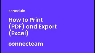 Connecteam  Job Schedule  How to print and export the schedule [upl. by Aruabea929]