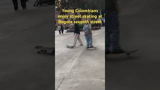 Young Colombians enjoy street skating at Bogota seventh street skating ting [upl. by Manouch]