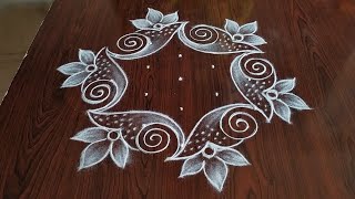 2 Beautiful Daily kolams only 5 dots simple daily kolams [upl. by Prem]