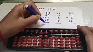 abacus addition amp subtraction  4 rows [upl. by Sosthena]