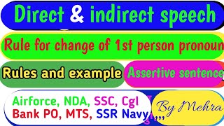 🔥 Lecture 5llDirect and indirect speech 🩸 rules for change of tense 🩸 Part 3 🔴 by Mehra sir 👍 [upl. by Cassell414]