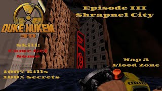 Duke Nukem 3D 100 Playtrough Episode III Shrapnel City map 3 Flood Zone [upl. by Montanez]